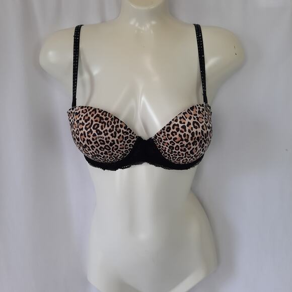 Victoria Secret Push-Up Leopard Print Bra 34B - Picture 1 of 8
